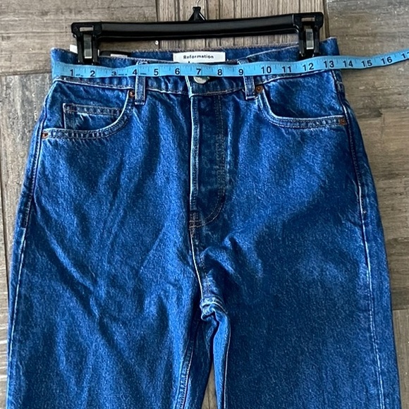 Reformation Cynthia High Rise Straight Long Jeans in cesme size 26 - Picture 10 of 12